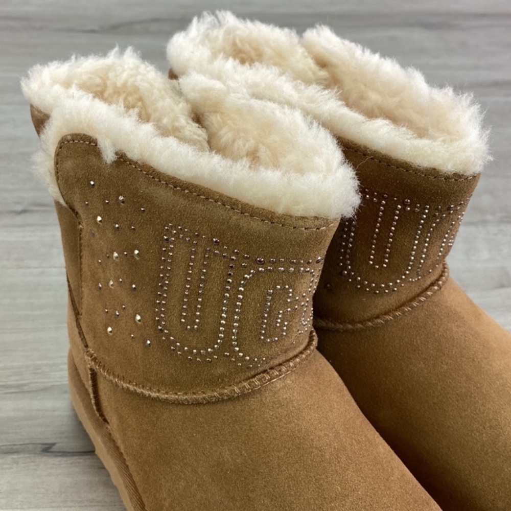 🍁 UGG 🍁 CLASSIC GEM MINI CHESTNUT BROWN BOOTS - Picture 3 of 14